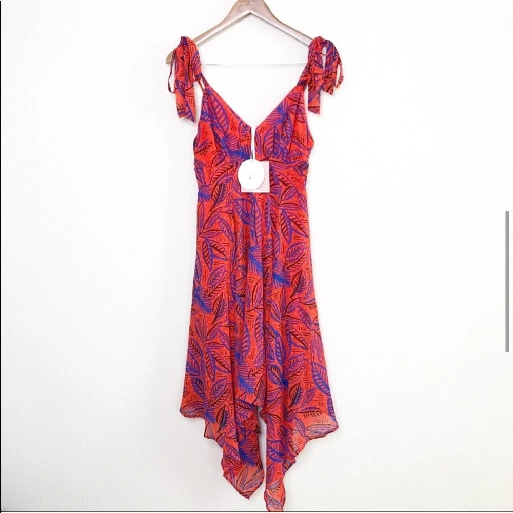 Alexis x Target orange blue tropical dress - Picture 3 of 11